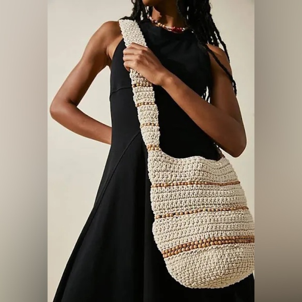Free People Meet Me in Mallorca Crochet Beaded Crossbody Bag